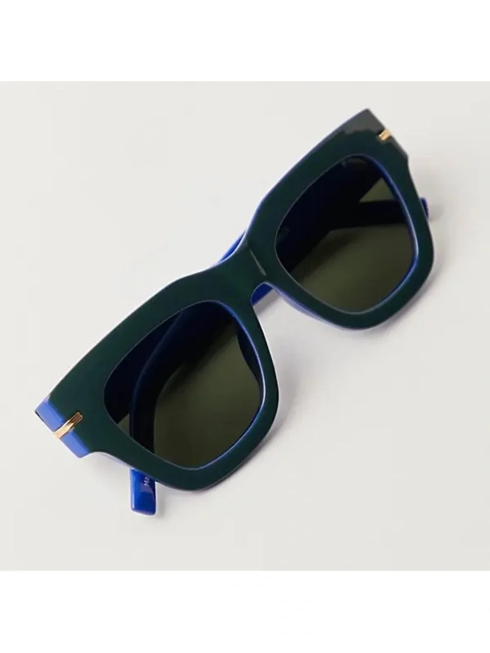 Free People Jackson Two Tone Square Sunglasses Green Blue Black Gold NEW NWT